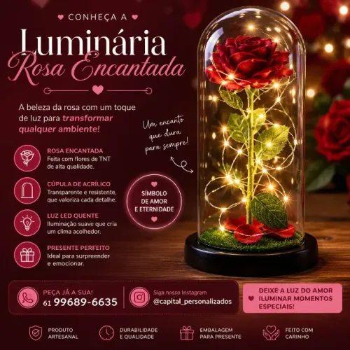 luminária rosa encantada 
