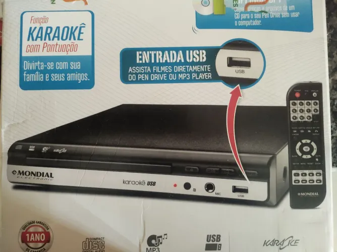 TV marca PHILIPS 48 polegadas + DVD player karaokê USB marca mundial 