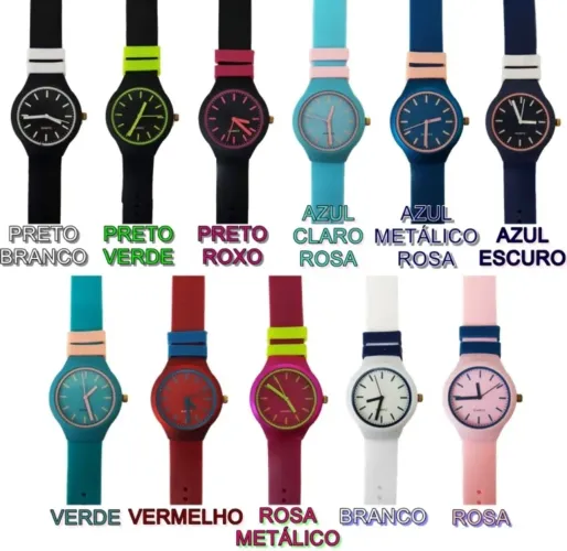 Relogio Pulso Liso Silicone Quartz Unissex