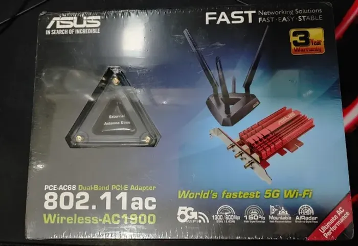 Placa De Rede Asus Wifi Pci-e 1300mbps Ac1900 Pce-ac68