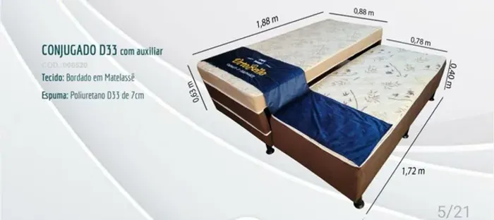 Cama com auxiliar D33 ellis