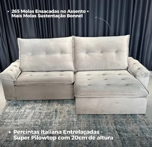 Sofa Retratil e Reclinavel Manchester 2,10m