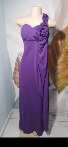 Baixei o preço - Vestido de festa roxo com flores