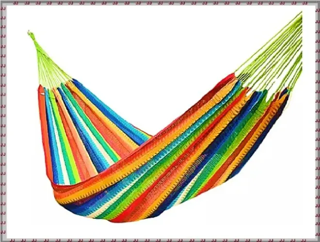 Rede de dormir confortável, camping, balanço nylon Amazonas colorida