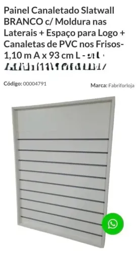 PAINEL CANALETADO STATWALL BRANCO C/ MOLDURA NA LATERAL