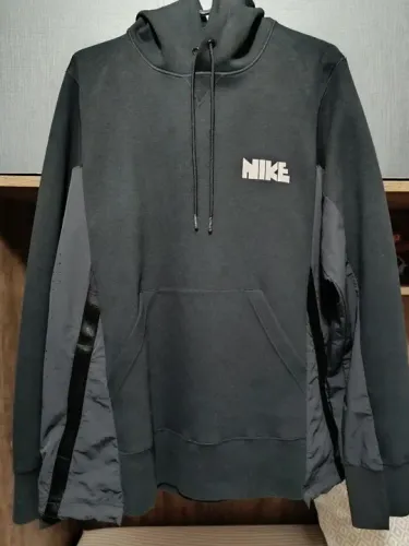 Sacai x Nike Moletom Pullover Soft Fleece Black