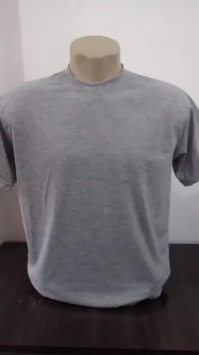 Camiseta Cinza mescla 100% Poliéster