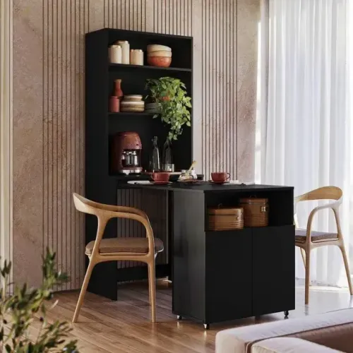 Mesa de Escritório Dueto Preto FRETE GRÁTIS