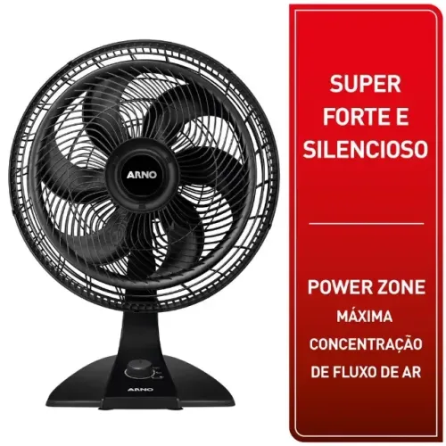 Ventilador De Mesa Arno Turbo Force 2 Em 1, 40CM, 110V, Preto - Vf42