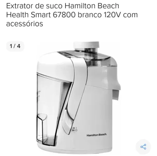 Extrator de Suco Hamilton Beach Health Smart 67800 Branco 120V