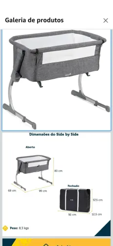 Berço side by side safety first - pouco uso.