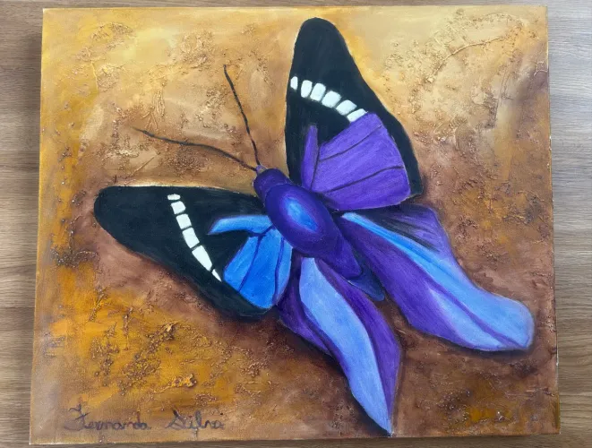 Quadro tinta a óleo borboleta