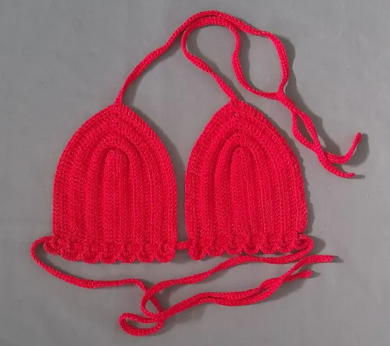 Top de crochê vermelho