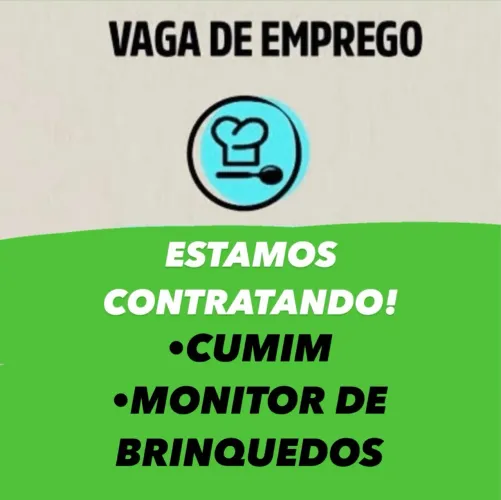 Temos 8 Vagas de Monitor e Cumim! Mande seu contato no chat e venha fazer um teste!