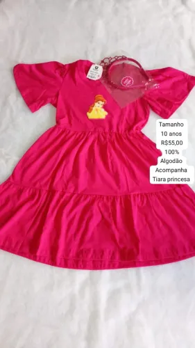 Vestido Infantil Cinderela - 10 Anos - Com Tiara linha premium