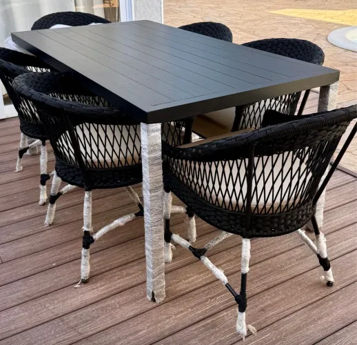 mesa alumínio tricô