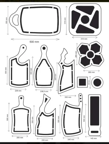 Kit 12 Gabaritos Guia para Tupia - Marcenaria Profissional