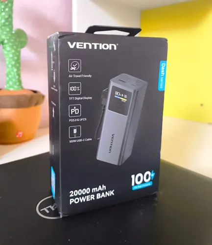 Power Bank 100W Vention 20.000mAh com display inteligente 