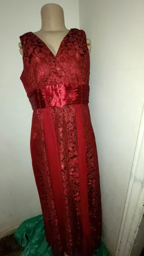 Vestido de festas g, vinho/vermelho