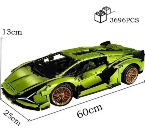 Kit de Blocos para montar Lamborghini Sián FKP 37 (60 cm) 3696 Peças (genérico) #42115