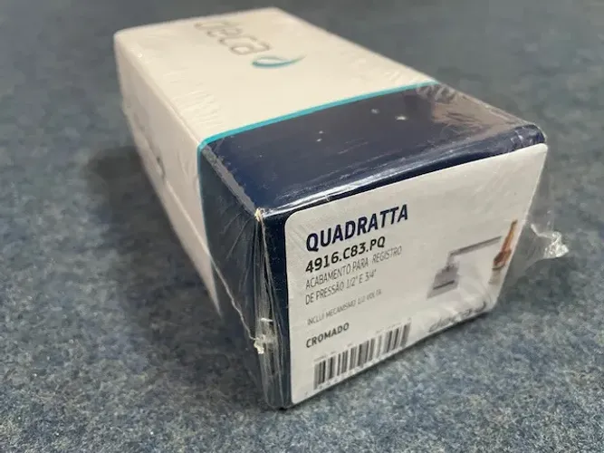 Acabamento para Registro de Pressão 1/2" e 3/4" Quadratta Deca 4916.C83.PQ