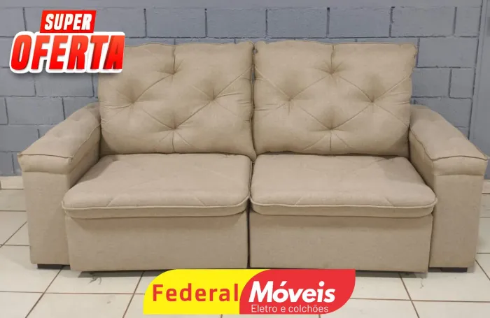 Sofá Retrátil e Reclinável D33 Linho - Super Oferta!