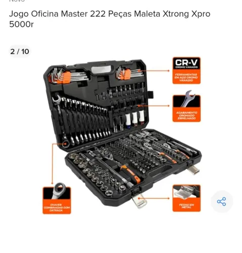 Maleta com 222 peças para reparo automotivo