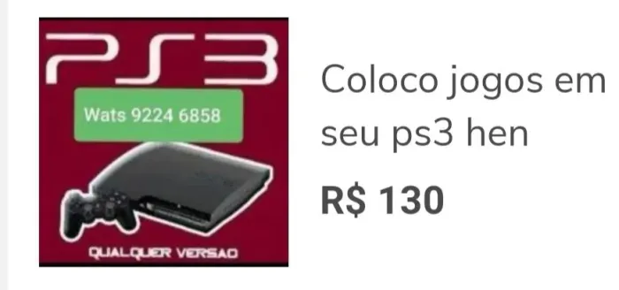 Coloco jogos no seu PS3