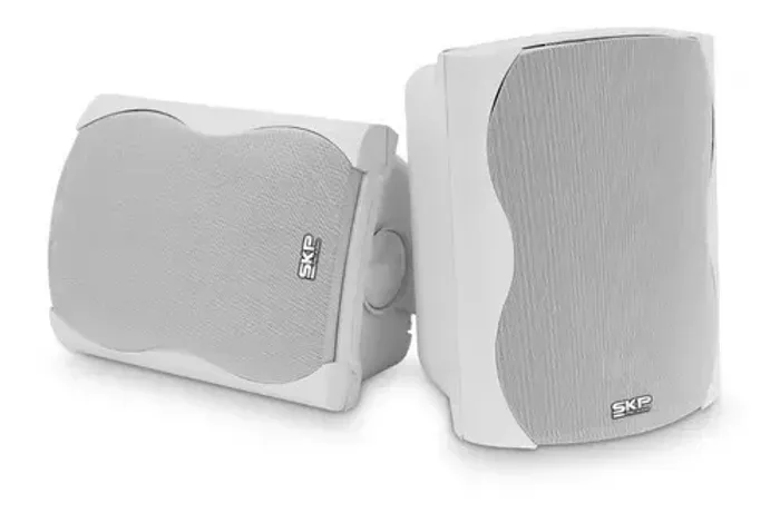 Par Caixas Acústicas Ativas 100w Branca Com Suporte Sk 208 A Monstruario Cor Branco