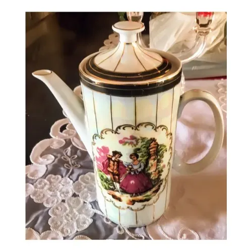 Bule de Café Clássico Porcelana Germer - Edição Vintage Rara 
