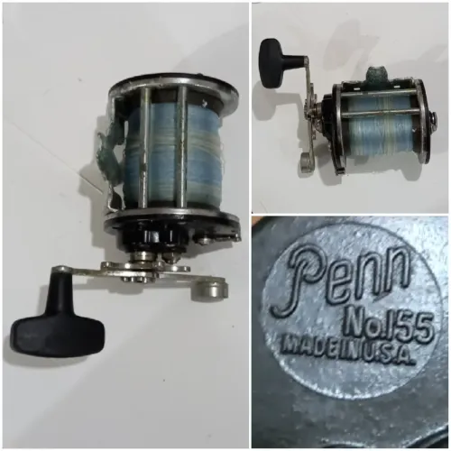 CARRETILHA DE PESCA USADA EM BOM ESTADO MARCA PENN MODELO N° 155 - MADE IN USA - 