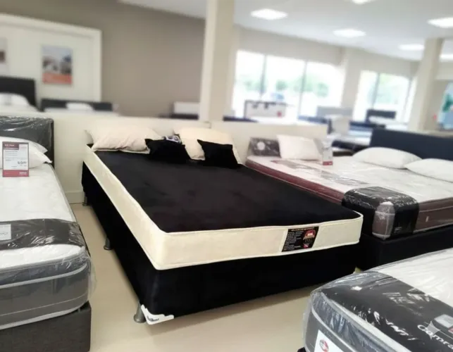 Cama box casal Suede preta entregaa