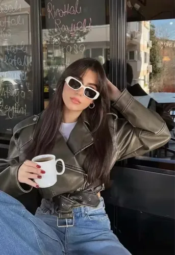 Jaqueta de couro sintético