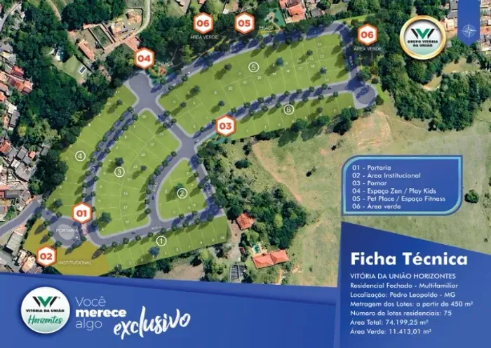 Lote de esquina de 488m² no cond.Horizonte em Pedro Leopoldo com financiamento próprio