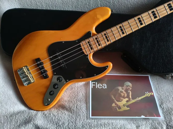 ベース Squier VintageModified JazzBass Fretless Contrabaixo Fender Squier Jazz Bass Classic Vibe 70's Natural