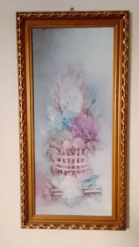 Quadro Decorativo "Cesta de Flores" - Elegância e Delicadeza para seu Ambiente