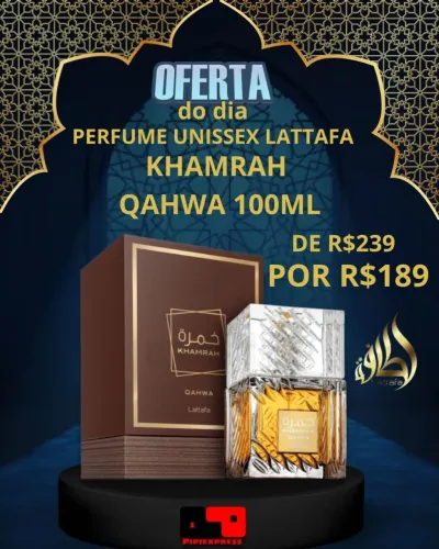 Perfume Lattafa Khamrah Qahwa 100Ml original. Super desconto
