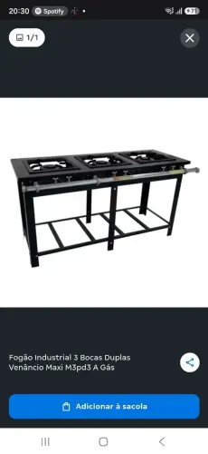 Fogão Industrial 3 Bocas Duplas Venâncio Maxi M3pd3 A Gás