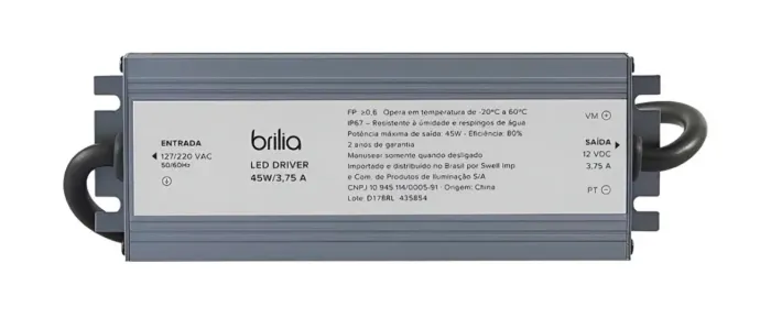 Fonte Led Driver 45w 3,7a Bivolt Brilia 435854 127/220v