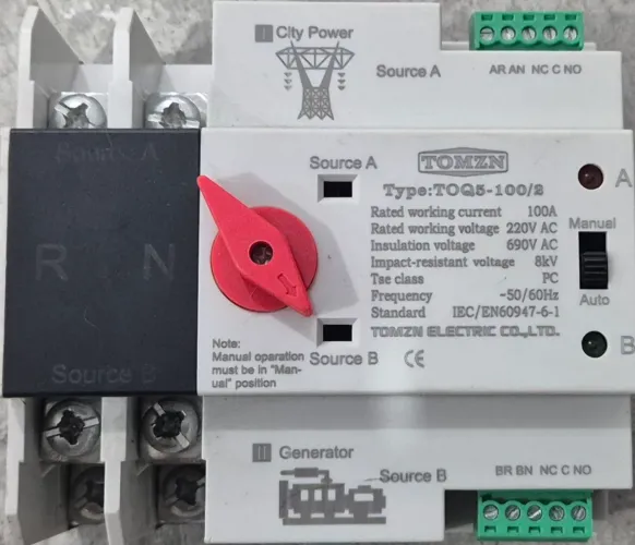 Chave/Interruptor Transferência Automática Energia Solar 220v 100a