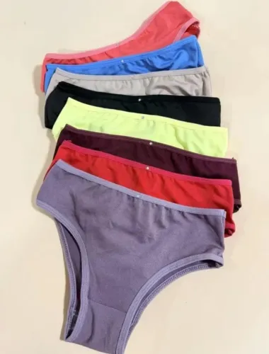 Kit calcinha infantil 10 peças em microfibra e Lycra cores variadas veste de 2 a 6 anos 