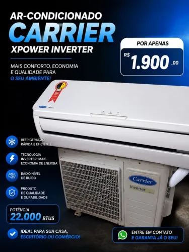Ar condicionado em ótimo estado de conservação 22 mil btus carrie inverter