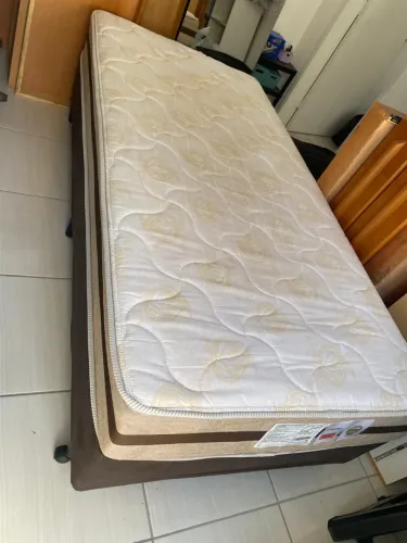 Cama box solteiro colchão de mola ensacada
