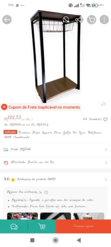 Fruteira Preta Suporte Para Galao 20l