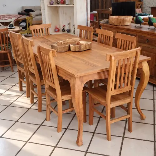 Mesa de Jantar Peroba Rosa - Pé Luis XV