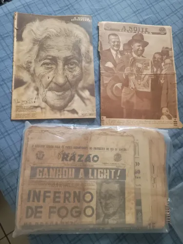 Para colecionador! Lote de jornais antigos e duas revistas A Noite Illustrada, raríssimas!
