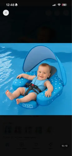 Boia com suporte para bebê - com capota e cinto de segurança