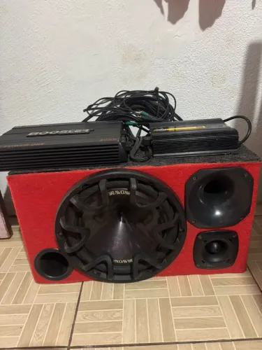 Kit Som Automotivo Completo Bravox + Booster 2000W + Pro Charger 60A