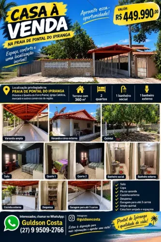 Casa na praia do pontal do ipiranga