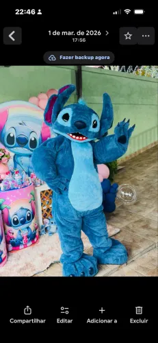 Stitch personagem vivo mascote festa